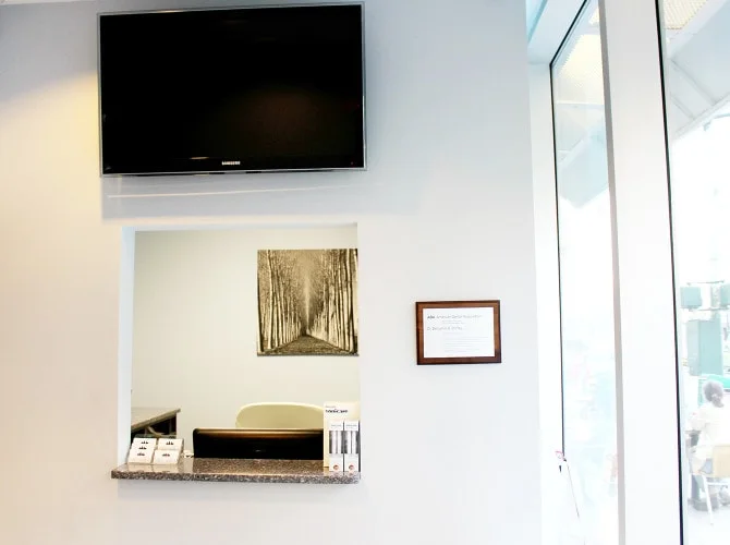 Waiting room entrance at Upper West Side Dental